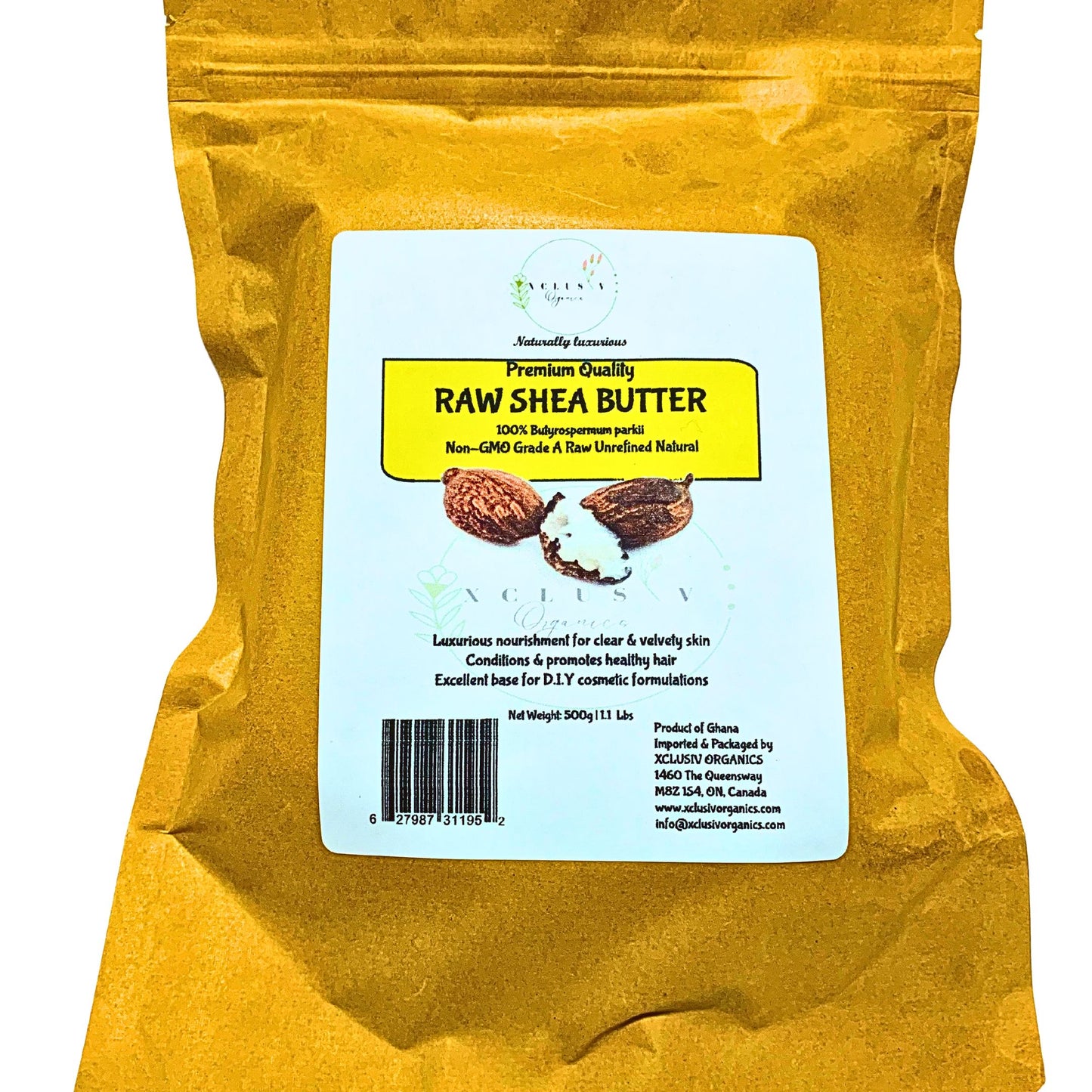 Raw Shea Butter Unrefined | block| 1.1 LB| 500g